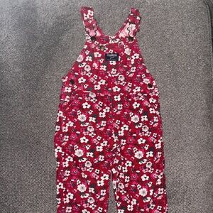 Oshkosh Floral Red Overalls